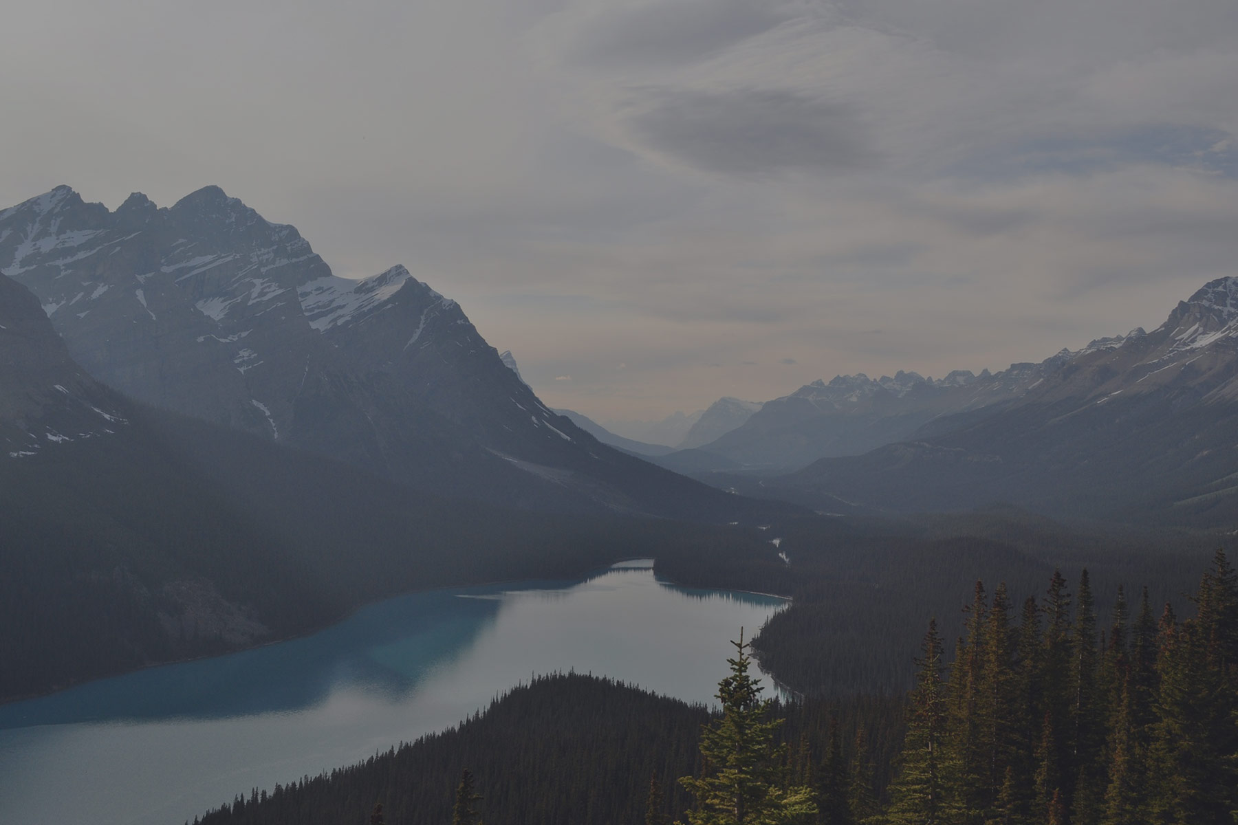 Mountain range at dawn
